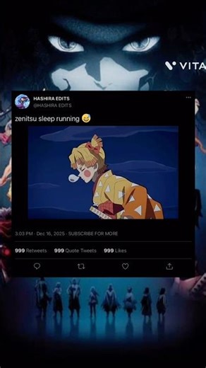 zenitsu sleep running 😅