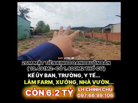 Lô Đất Hơn 10.000m2 sẵn 1.400m2 thổ cư chỉ 6.2 tỷ Làm Nhà Kho Xưởng, Farm