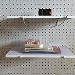 HUHOLE White/Pink Pegboard Shelf 3 Pack, Only Fits 1/4 Pegboard, Heavy Duty Peg Board Shelving for Organization, Wooden Pegboard Shelves for Garage, Pegboard Accessories (Pink × 3Pack)