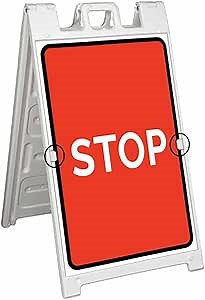 Amazon.com : Stop Sign (24" X 36") Deluxe A-Frame Signicade, Includes 2 Removable Panels & Stand : Office Products