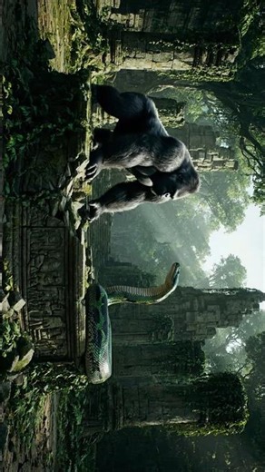 Incredible gorilla and python hybrid mix. #hybridanimals #python #gorilla