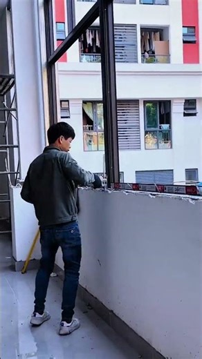 The window frame is carefully removed using support tool to avoid damage and keep the structure safe