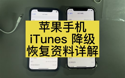 苹果手机用iTunes 恢复资料从高到低的方法分享，需要注意我测试跨多代版本失败，只能跨越一代