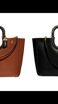 Coach Rae tote in colorblock. Colors bag: brass/black, 1941 saddle multi.