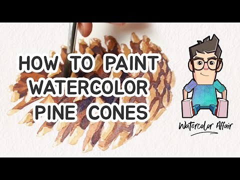 How to Paint Watercolor Pine Cones - the Easy Way !