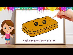 How to Draw a Cute Cookie 🍪 | Easy Drawing and Coloring for Kids