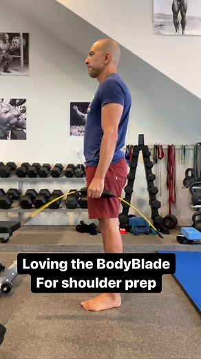 Peter Attia, M.D. on Instagram: "I’ve been digging the BodyBlade CXT as a warmup tool for my shoulder. You’ll see there are two positions I use, the first one is easier and allows movement in the frontal plane. It took about 6-8 weeks post operatively before my shoulder was stable enough to do this, but I haven’t looked back since. At this point I don’t perceive any difference between my left and right (operated) shoulder."