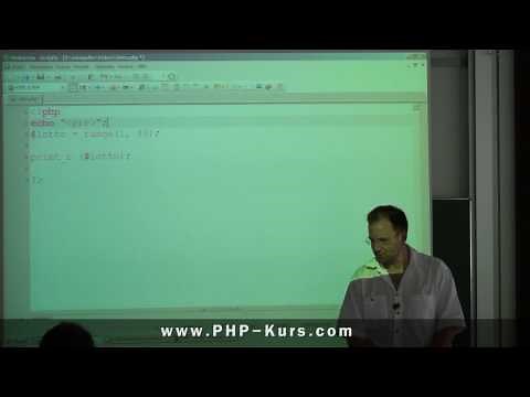 Lösung zum Lottozahlengenerator in PHP mit Arrays - http://www.PHP-Kurs.com