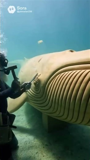 Carving a Whale Underwater 😲 | Art Meets Patience