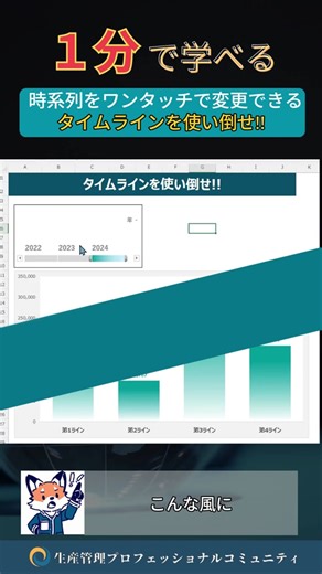 1分で学べる『タイムラインを使い倒せ!!』 プロフからコミュニティも覗いてみてね!! #生産管理 #生管 #製造 #メーカー #工場勤務 #製造業 #excel