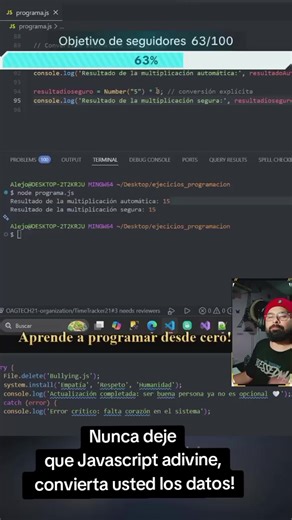 Un poco de lo que vemos en nuestro live #programador #aprendizaje #javascript #aprendecontiktok #variables