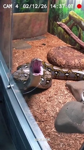 Calm Zoo Feeding Turns Terrifying When the Python Lunges #viral #viralshorts #ytshorts #shorts