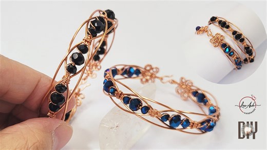 Beautiful bracelet making video | DIY crystal and wire bangles 1103