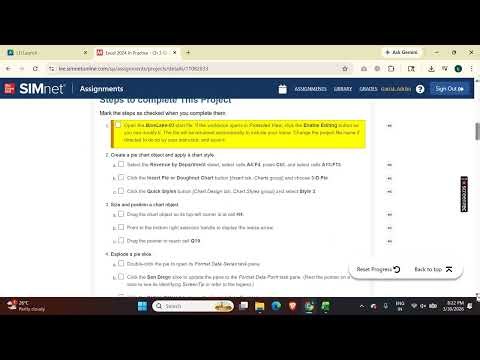 Excel 2024 In Practice - Ch 3 Guided Project 3-3 | Guided Project 3-3 - SIMnet Project #simnet