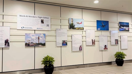 Recently, we hosted a reception for the poets whose works are featured in the "Words & Wonders: Flight Edition" Exhibit displayed at our airport, in partnership with City of Orlando - Government. The evening kicked off with delicious treats followed by readings from each of the poets, including a poem from Orlando Poet Laureate Shawn Welcome. A big thank you to all who participated, performed, showed support! We are so proud to showcase these incredible works which highlight travel, community, a