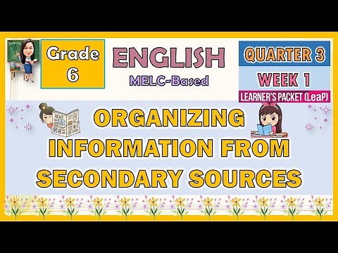 ENGLISH 6 QUARTER 3 WEEK 1 | ORGANIZING INFORMATION FROM SECONDARY SOURCES | MELC-BASED