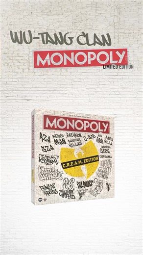 Pre-order the limited-edition MONOPOLY®: Wu-Tang Clan Edition with three exclusive Wu tokens and a surprise bonus poster only on the Wu-Tang Clan official store 👐 Link in bio. The Op Hasbro Monopoly | Wu-Tang Clan