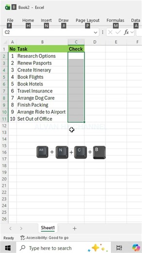 Excel Hack yang Jarang Orang Tahu! Cara Cepat Bikin Checkbox ⚡ #shorts