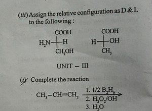 Assign the relative configuration as D & L to the following:... | Filo