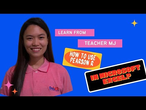 How to use/compute Pearson r in Microsoft Excel?