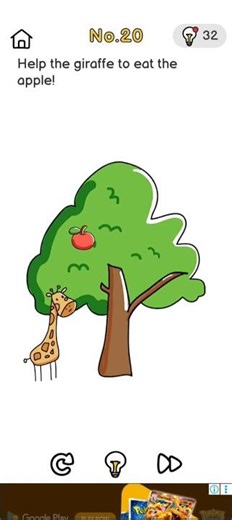 Brain out 🧠#level 20 #help the giraffe 🦒 to eat the apple 🍎
