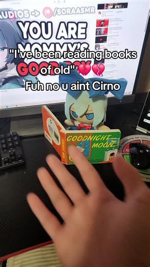 Cirno is NOT reading books of old 💔💔. but anyway WE all listening to mommy asmr. #touhou #touhouproject #touhoufumo #cirno #cirnofumo