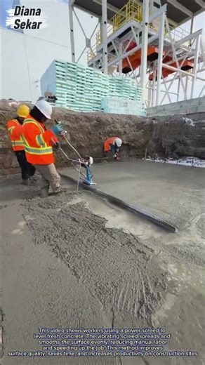Fast Concrete Slab Leveling with Power Screed | Efficient Construction Process