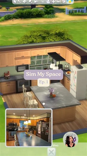 Becky | The Sims 4 Builds on Instagram: "Turning your real rooms into Sims 4 builds! Today I recreated @simtwinsbuild’s kitchen, matching layout, furniture, paint, lighting & décor, then finishing with clutter for realism. Grab Build/Buy tips and interior design ideas you can copy. Want your space next? Comment “ROOM” and I'll send you the submission details. Join the Sim My Space challenge and see your bedroom, office, kitchen, or setup transformed. Sims 4 speed build kitchen, realistic Sims 4 