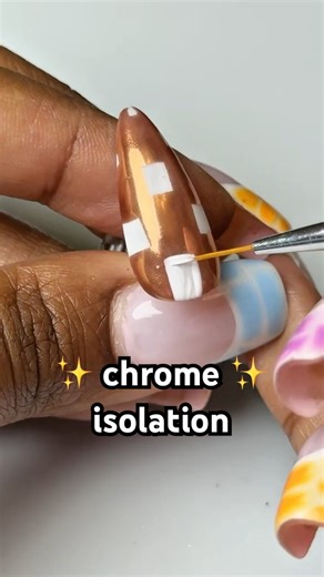 checker print nails MADE EASY ✨🍁 #nailart #chromenails #nailtutorial #simplenails #fallnailart