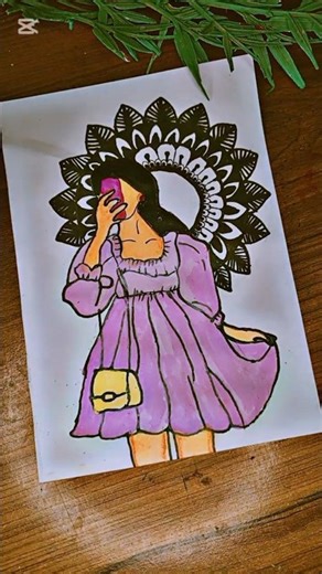 gril sketch with mandala art #artvideo #mandaladrawing #sketch #artist #art #mandalaart