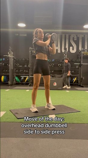 Move of the day: overhead dumbbell side to side press (upper body workout move) | #upperbody