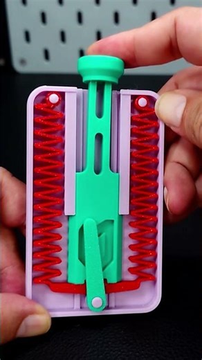 3D Printed Push Self-Locking Switch | Spring Latch Fidget #3Dprinting