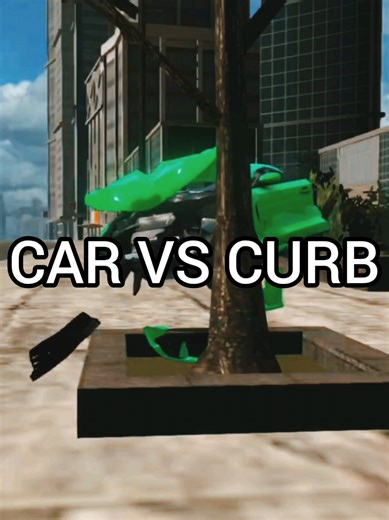 Realistic Crash Simulation into a Curb at High Speed #beamngdrive #beamng #carsafety #carcrash
