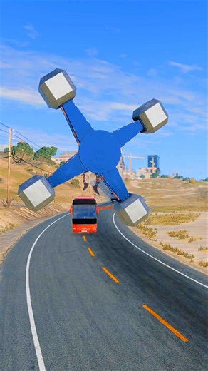 Buses vs Spinners – Crazy Crash #beamngdrive #shorts