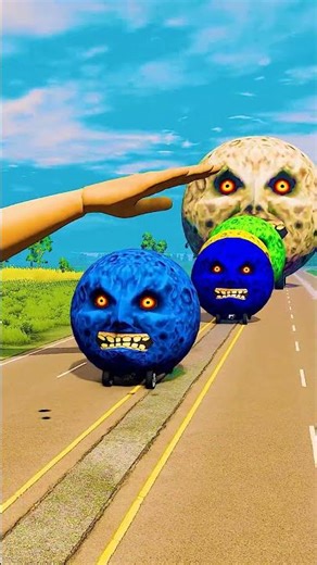 Big & Small Moon Cars vs Giant Hand Slap - BeamNG.Drive