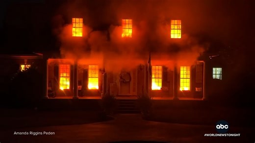 6.4M views · 93K reactions | In Fountain Inn, South Carolina, couple Sam Lee and Amanda Riggins Peden are bringing the heat to their home’s Halloween display. So much so, that neighbors called the fire department to make sure it wasn't actually on fire. David Muir reports. https://abcnews.link/MJ5FV5z | ABC World News Tonight with David Muir | Facebook