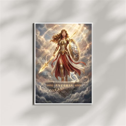 Athena: Goddess of Wisdom & War – Greek Mythology Digital Wall Art | Strategic Warrior Printable Poster - Etsy Australia