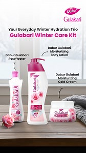 Keep your skin soft, moisturized, and glowing all winter long with Dabur Gulabari Winter Care Kit! - Dabur Gulabari Rose Water - Dabur Gulabari Moisturizing Body Lotion - Dabur Gulabari Moisturizing Cold Cream #DaburGulabari #BodyLotion #DaburNepal #GulabariMoisturizingColdCream #GulabariGlycerine #DaburGulabariWinterCareKit | Dabur Nepal