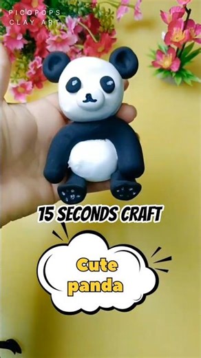 Cute Clay Panda Tutorial | Mini DIY Craft #diy #clay #art #craft #shorts