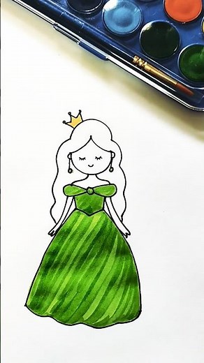 Simple and easy barbie drawing | Drawing for kids easy