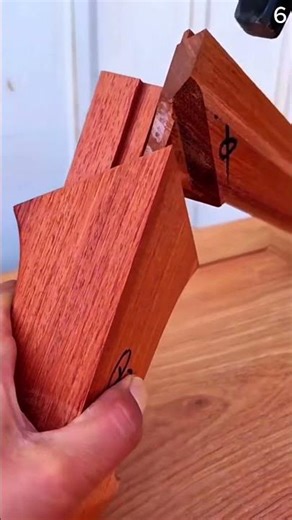 Installation of wooden connection framework #shorts #wood