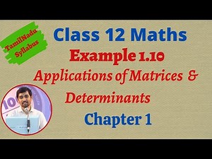 Class 12 Maths | Example 1.10 | Chapter 1 | Applications of Matrices and Determinants