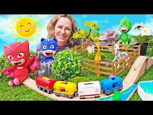 PJ Masks Spielzeuge auf Deutsch - Video für Kinder. Zugsafari mit den Pyjamahelden und Nicole