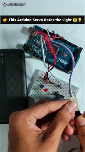 This Arduino Servo Hates the Light 😂 #arduino #stem #viralshorts