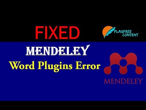 How to fix Mendeley Plugins Error in MS Word || How to install mendeley in word || PlagFree Content