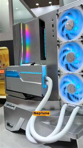 Corey Gregory on Instagram: "Literally... the coolest PC case! Colorful has loads of new hardware this Computex - iGame Neptune PC Set, iGame RTX 5080 DOOM Edition GPU, RTX 5060 Ultra, CVN X870 ARK Frozen V14 + B850I IXT Motherboards. I need to get my hand on that Meow Motherboard ASAP!  #COMPUTEX2025 #gpu #gaming"