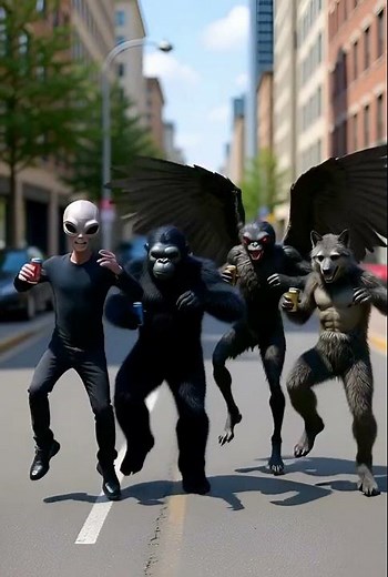 Mythical Creatures Crashing a City Block Party Like This #creatures #dancing #insane