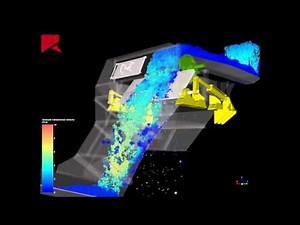 Transfer Chute with Wet, Sticky Material - Rocky DEM