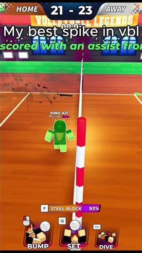 My best spike #vbl #volleyballlegends #roblox