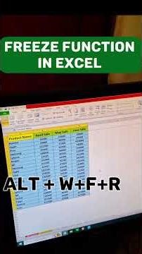 Freeze Function in Excel | Top Row Freeze | #excel #computer ##shorts #shortvideo #exceltips #skt